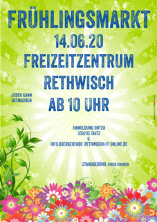 Anmeldung zum Frühlingsmarkt am 14.06.2020